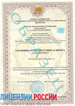 Образец сертификата соответствия аудитора №ST.RU.EXP.00005397-3 Ишим Сертификат ISO/TS 16949