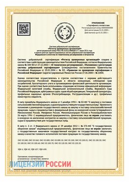 Приложение к сертификату для ИП Ишим Сертификат СТО 03.080.02033720.1-2020